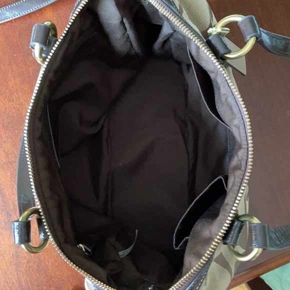 Authentic Coach Signature Stripe Satchel in Brown - Picture 4 of 6